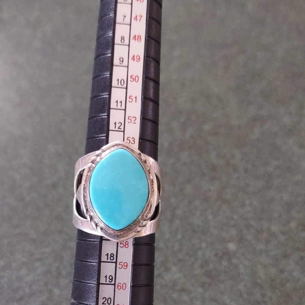 Jay King Dtr Sterling Silver And Turquoise Signed Ring Size 7 1/4